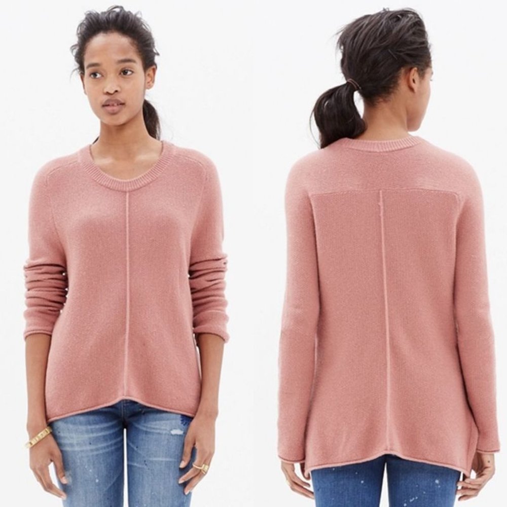 MADEWELL Just Right Pink Pullover Waffle Knit Sweater Sz‎ S